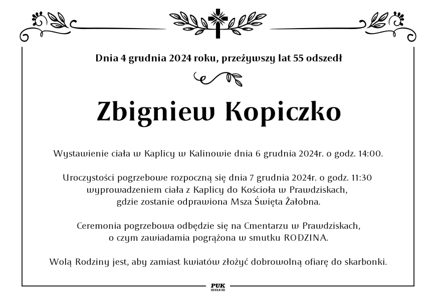 Zbigniew Kopiczko - nekrolog